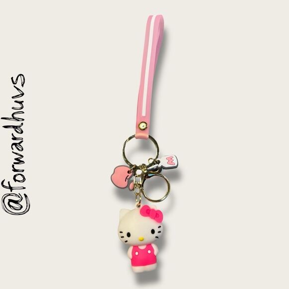 Bundle Sale 3 for $15 | Hello Kitty Keychain – Pink Strap with Charms - Picture 5 of 10